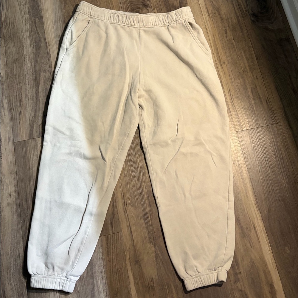 Abercrombie & Fitch Cream Drawstring Joggers